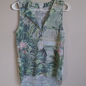 🏝️H&M Sleeveless Blouse Hawaiian
